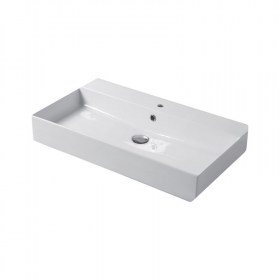 lavabo appoggio e sospeso cm 90x46 slim in ceramica